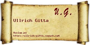 Ullrich Gitta névjegykártya